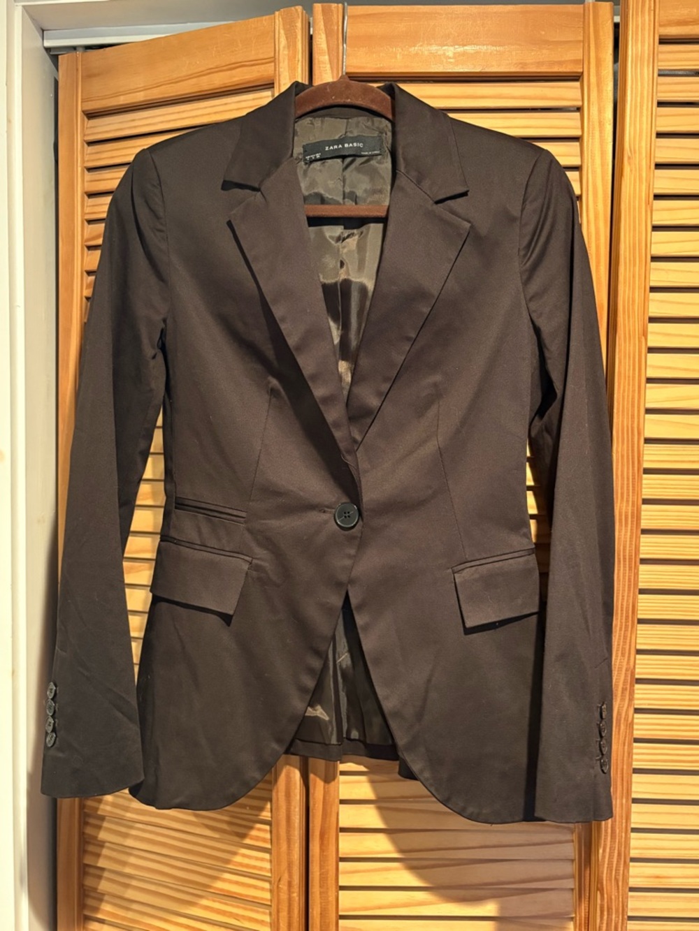 Zara Basic Women's Tailored Single-Button Blazer Office Jacket Career Corporate